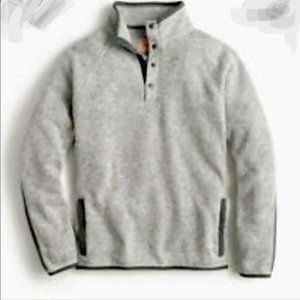 J. Crew Sweater fleece buttoned mockneck pullover-size M